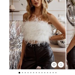 White Feather Bride Crop Top